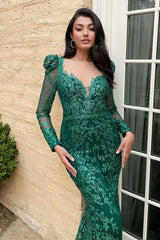 Long Glitter Prom Dress LaDivine CD989