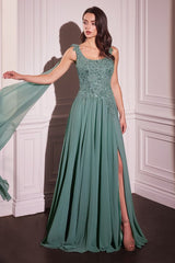 LaDivine CDS509 Long A Line Formal Evening Dress
