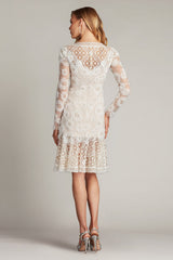 Tadashi Shoji CFE25400M Short Long Sleeve Fitted Lace Cocktail Dress