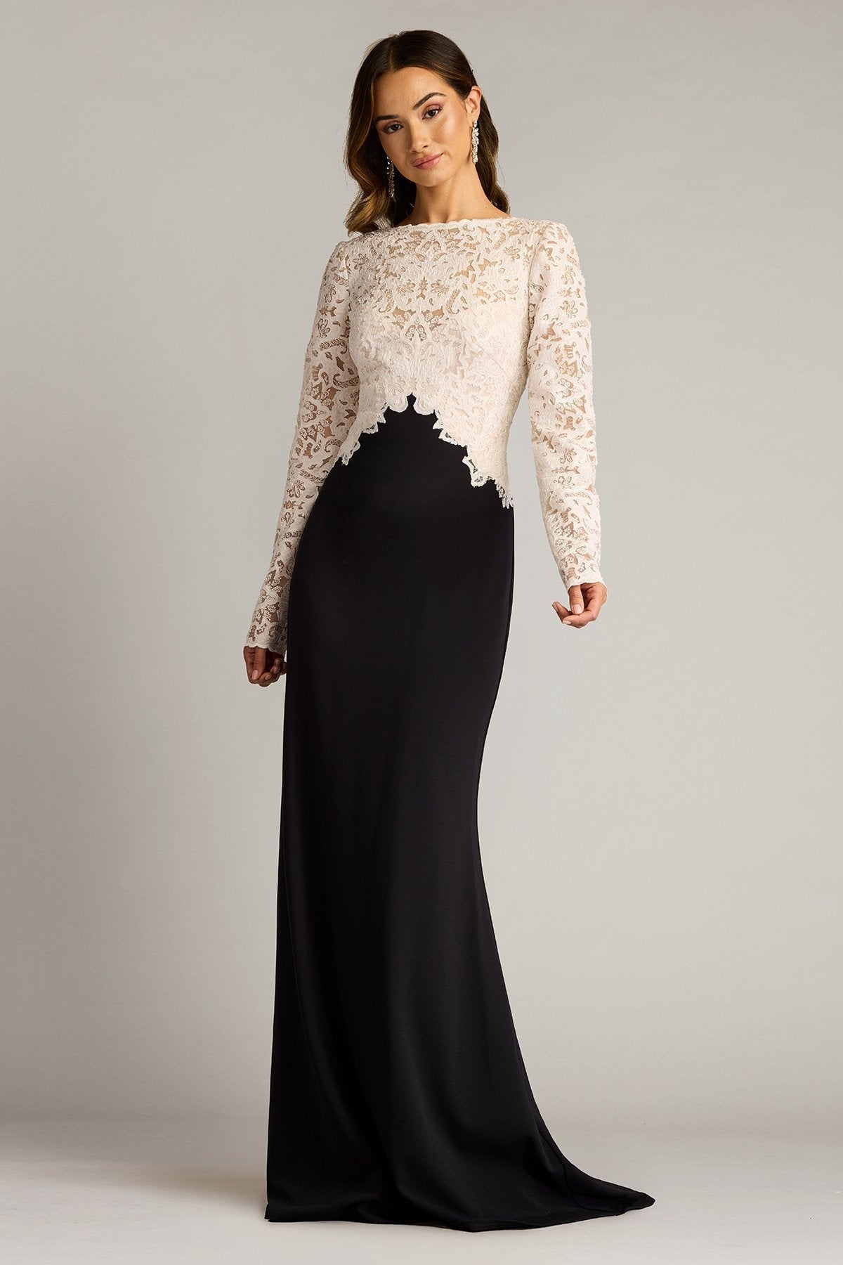 Tadashi Shoji CHK25159L Fitted Long Formal Evening Dress