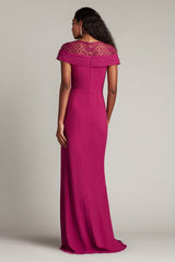 Tadashi Shoji CHR25375LB Long Formal Ruffle Mother of the Bride Dress