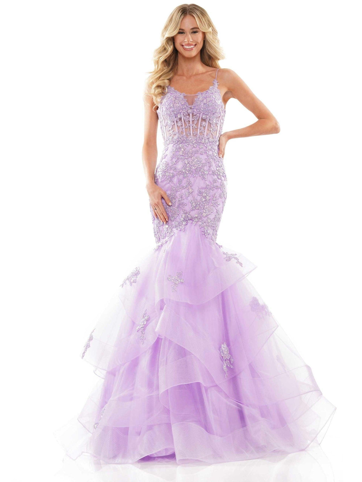 Colors 2899 Colors Long Spaghetti Strap Evening Dress