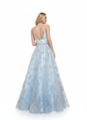 Colors 2288 Prom Long Formal Beaded Mesh Ball Gown