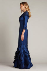 Tadashi Shoji CY25479L Formal Long Ruffle Evening Dress