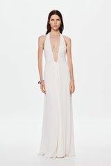 Jennifer Cupro Maxi Dress - White