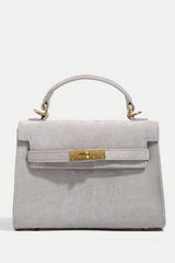 Suede metal clasp handbag Kelly bag