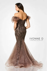 Ivonne D ID926 Long Mermaid Evening Beaded Formal Dress