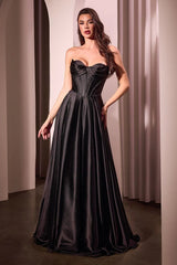 Ellery Gown - Satin A-line Dress With Pockets