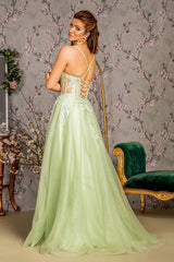 Long Formal A Line Slit Prom Dress