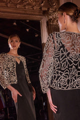 Long Evening Fitted Formal Bolero Dress by LaDivine J881