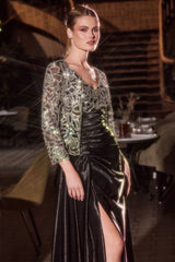 A-Line Long Formal Slit Bolero Prom Dress by LaDivine J882