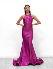 Jessica Angel Long Halter Formal Prom Dress 912