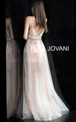 Jovani 55621 Long Prom Spaghetti Strap Evening Gown