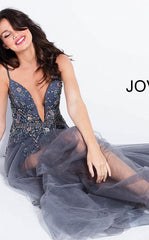 Jovani 55621 Long Prom Spaghetti Strap Evening Gown