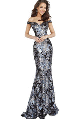 Jovani 63516 Off Shoulder Long Formal Prom Dress
