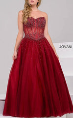 Jovani 1332 Prom Long Strapless A Line Ball Gown