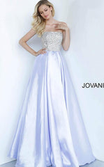 Jovani 66689 Prom Long Strapless Pleated Ball Gown K