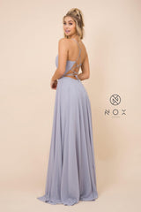 Long Deep V-Neck Dress Prom Dress
