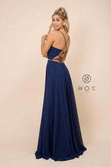 Long Deep V-Neck Dress Prom Dress