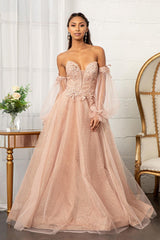 Long Formal Glitter Evening Prom Dress