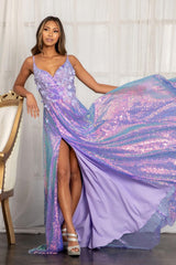 Long Formal Spaghetti Strap Prom Dress