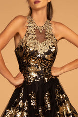 Long Halter Prom Dress Evening Gown