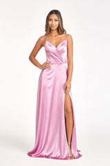 Long Spaghetti Strap Bridesmaid Dress