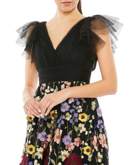 Long Formal Floral Prom Dress Floral Detail Mac Duggal 68204