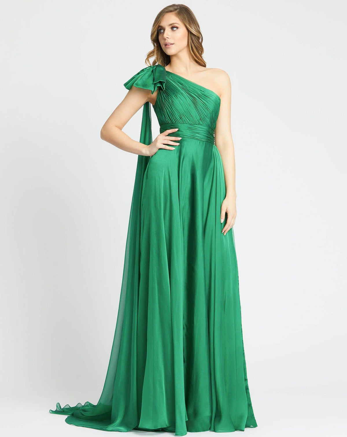Long Formal Pleated Prom Dress Pleated Detail Mac Duggal 67476