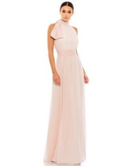 Long Halter Chiffon Prom Dress Halter Neckline Mac Duggal 55035
