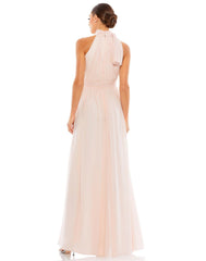 Long Halter Chiffon Prom Dress Halter Neckline Mac Duggal 55035