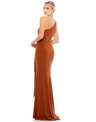Long One Shoulder Formal Gown One Shoulder Detail Mac Duggal 26581