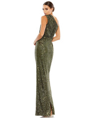 Long One Shoulder Formal Prom Gown One Shoulder Detail Mac Duggal 26694