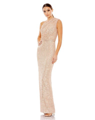 Long One Shoulder Formal Prom Gown One Shoulder Detail Mac Duggal 26694