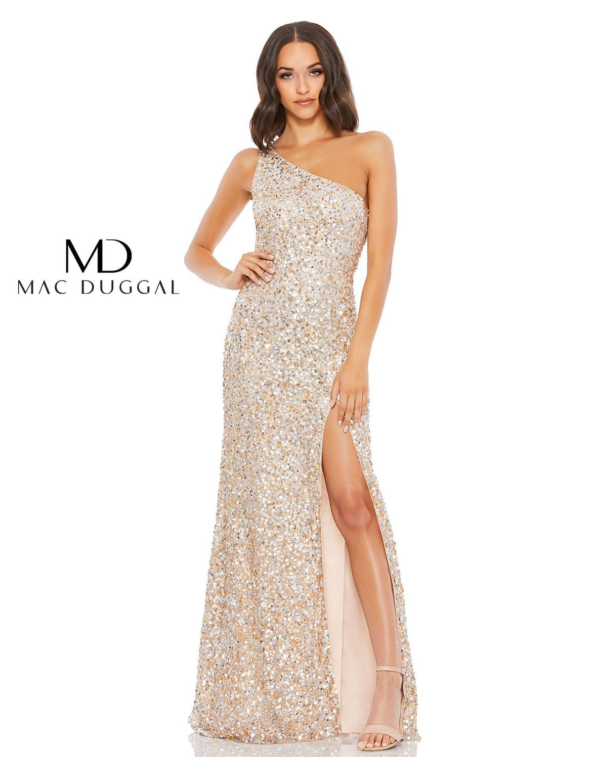 Long One Shoulder Prom Dress One Shoulder Detail Mac Duggal 10729