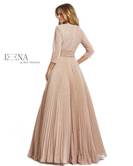 Mac Duggal 55682 Long Sleeves Pleated Formal Dress