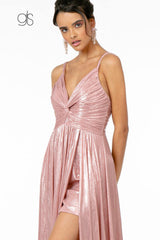 Metalic Lame Long Prom Dress Evening Gown