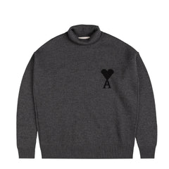 AMI Paris	Ami De Coeur Funnel Neck Wool Sweater