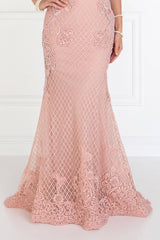 Prom Formal Evening Mermaid Long Lace Dress