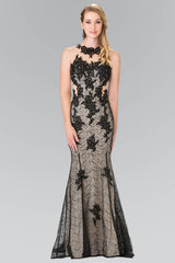 Prom Long Dress Halter Homecoming Mermaid Lace Gown