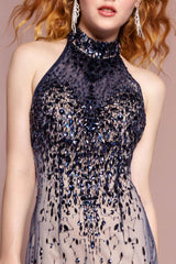 Prom Long Formal Dress Halter Neck Evening Gown