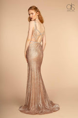 Prom Long Open Back Cut Out Evening Gown