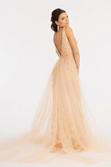 Prom Long Sleeveless Formal Mesh Mermaid Gown