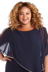 Long Plus Size Dress Poncho R&M Richards 7076W
