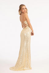 Sequined Mermaid Long Prom Dress