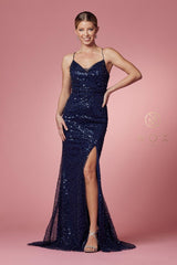 Sexy Fit and Flare Long Prom Dress