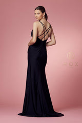 Sleeveless Long Fit and Flare Prom Dress