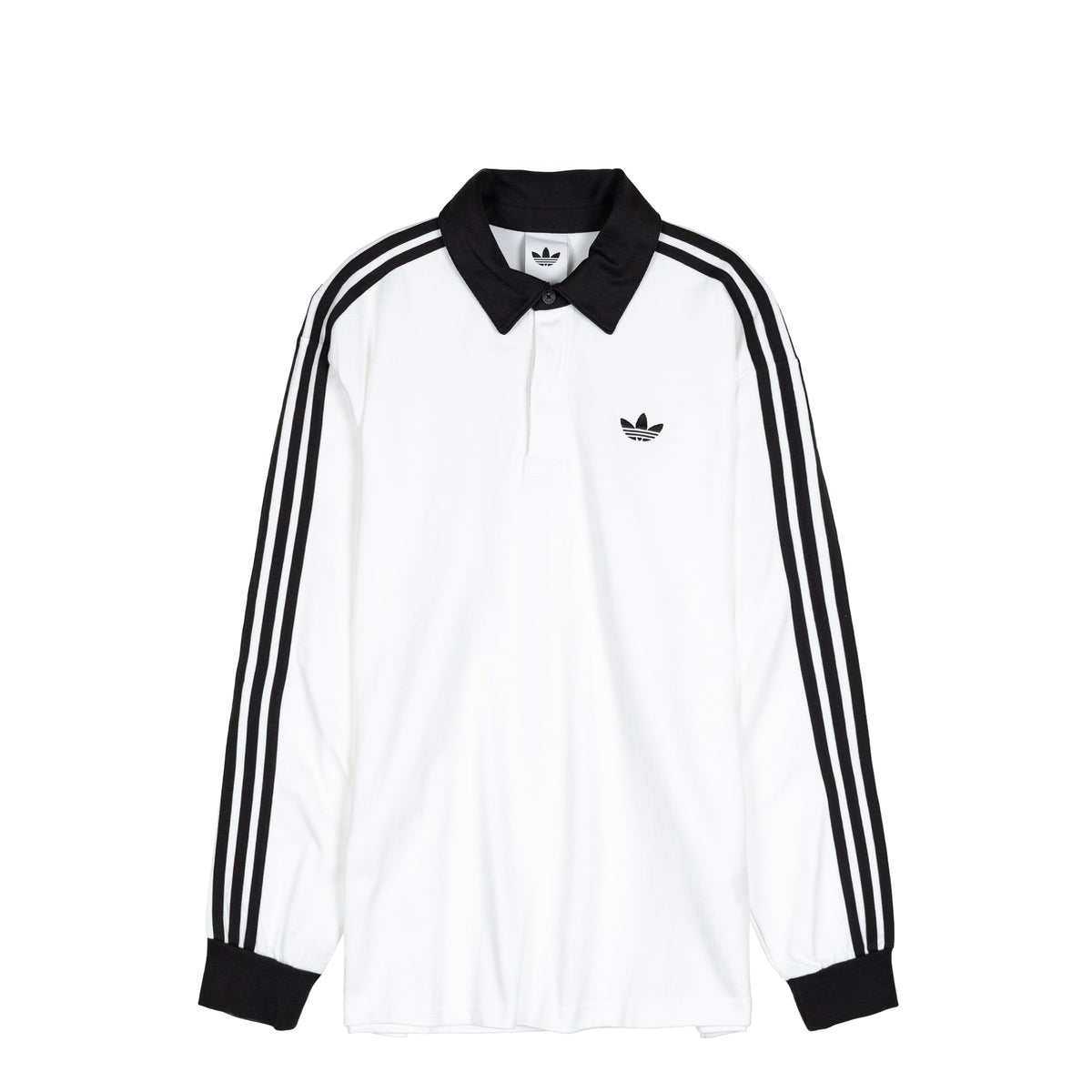 Three Stripes Rugby Long Sleeve Polo Shirt